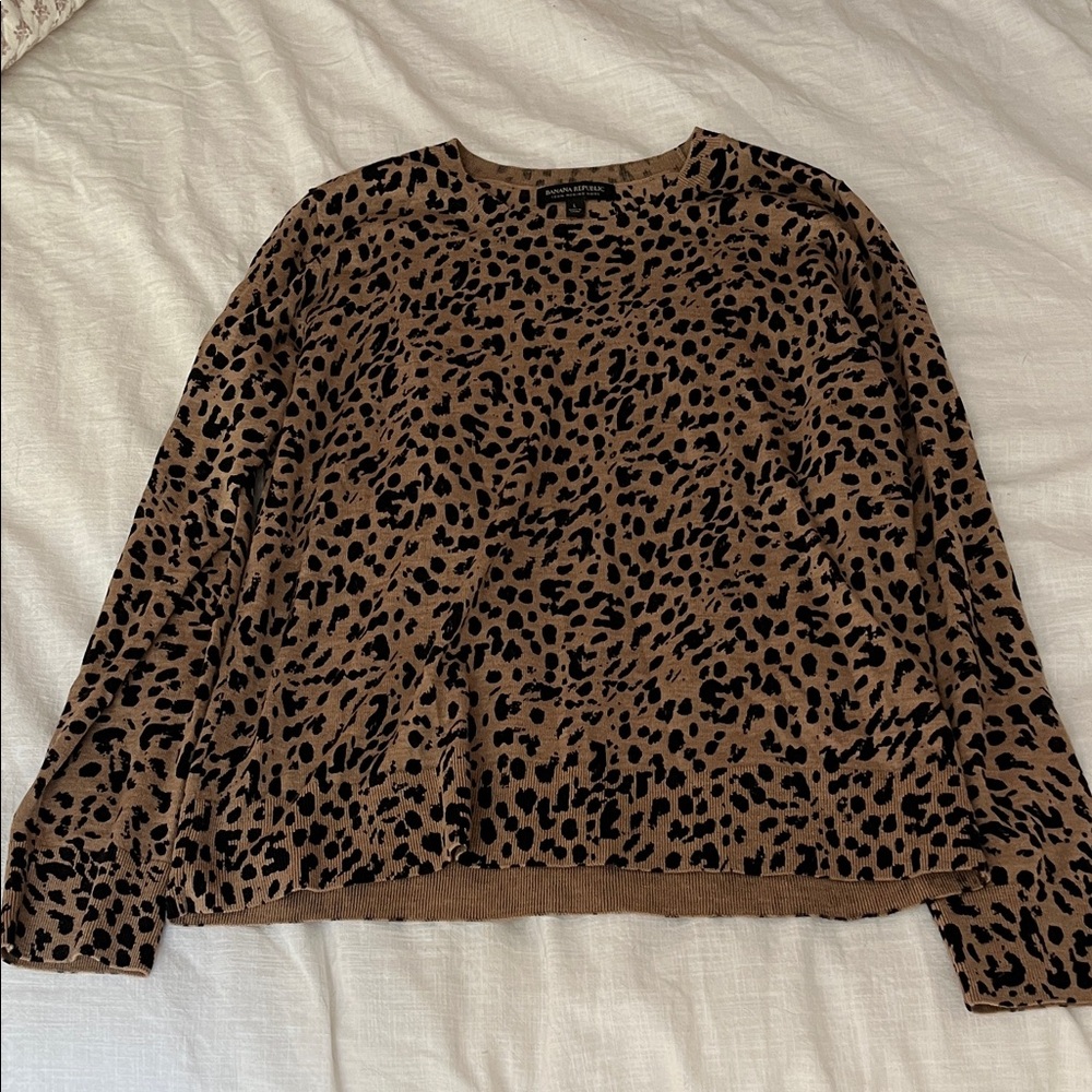 Banana Republic Black and Brown Patterned Sweater